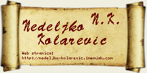 Nedeljko Kolarević vizit kartica